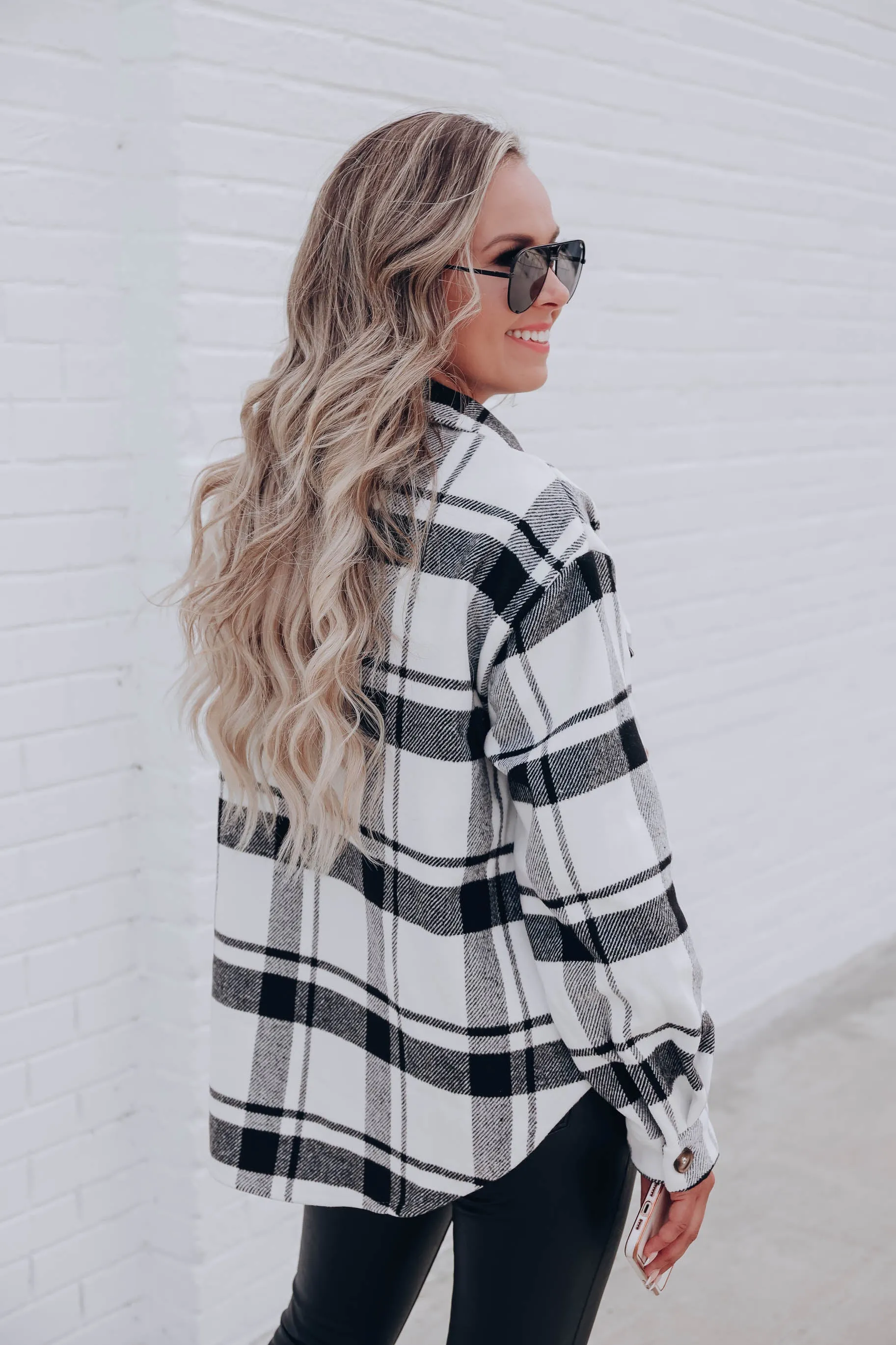 Jadis Plaid Shacket - Black/White