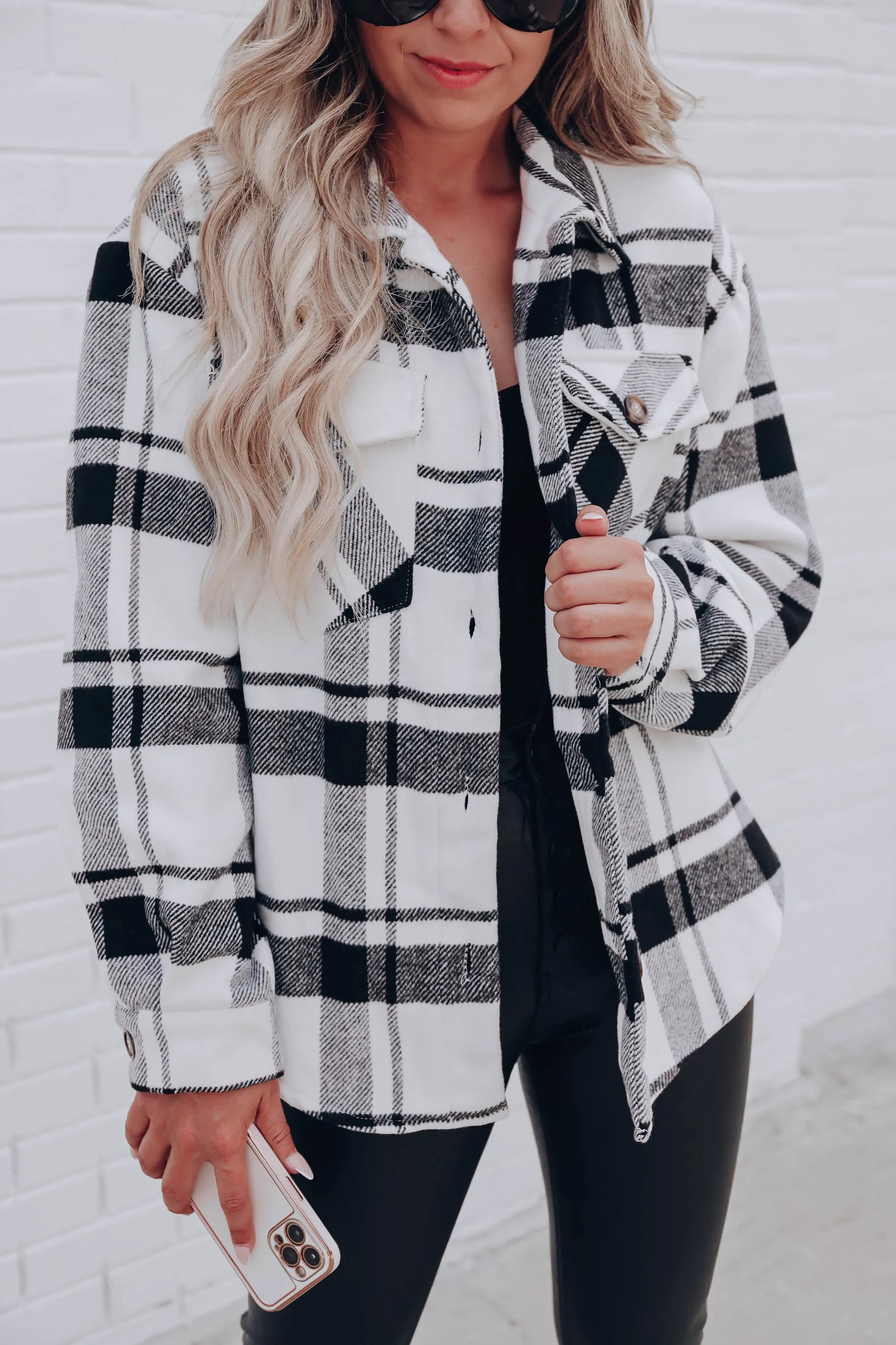 Jadis Plaid Shacket - Black/White