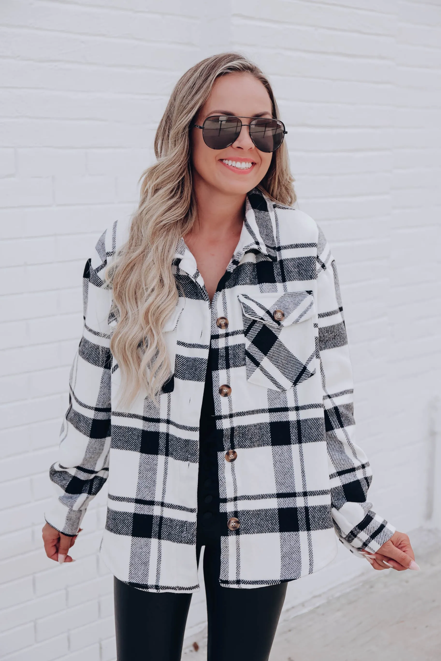 Jadis Plaid Shacket - Black/White