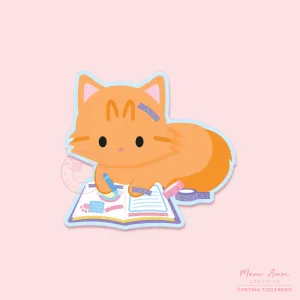 Journaling Kitty Vinyl Sticker