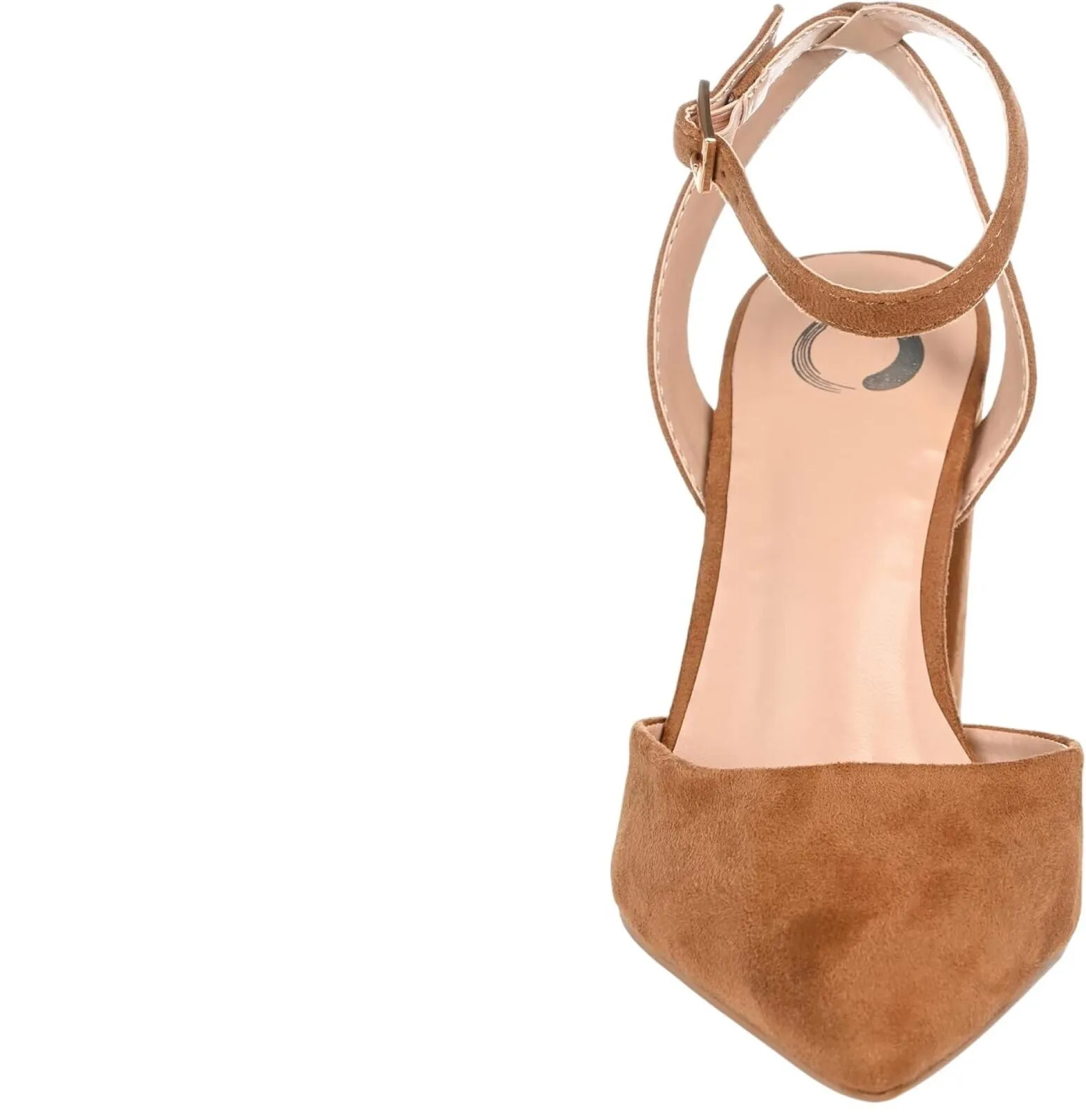 Journee Collection Tyyra Buckle High Block Heel Pointed Toe Pumps Tan Brown 7M