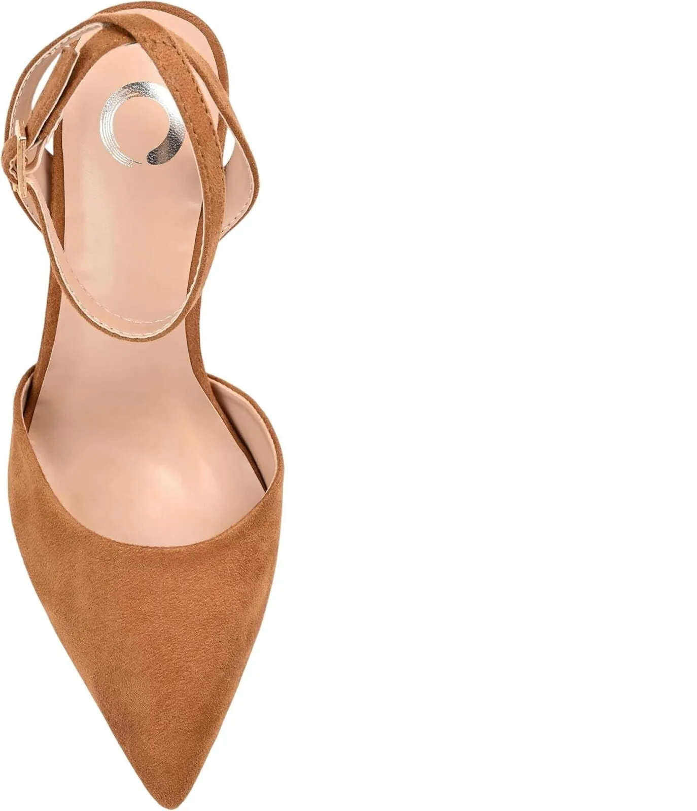 Journee Collection Tyyra Buckle High Block Heel Pointed Toe Pumps Tan Brown 7M