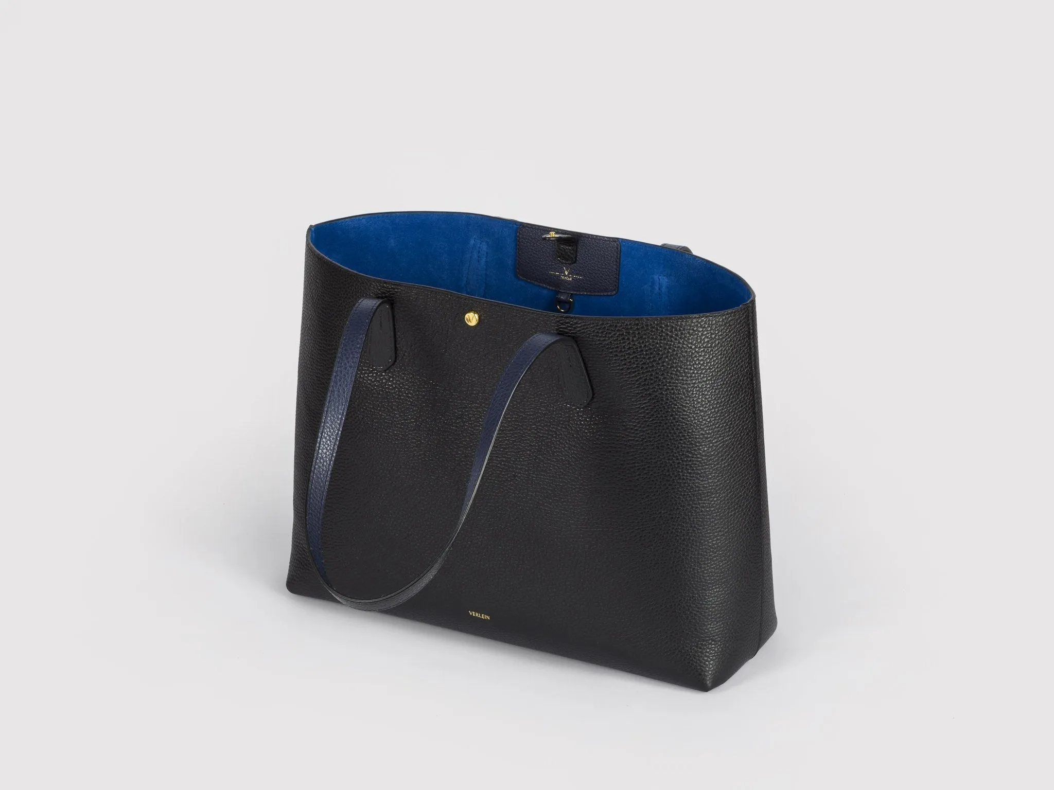 Julia Tote Bag, Jet Black / Royal Blue