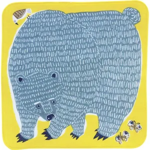 Kata Kata  soft towel 100% cotton - Bear & Bird Yellow   25 x 25 cm