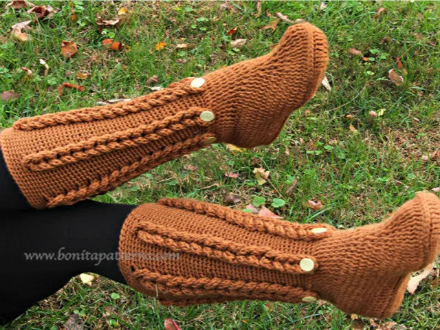 Knit- Look Braid Stitch Long Boots (Adult Sizes)