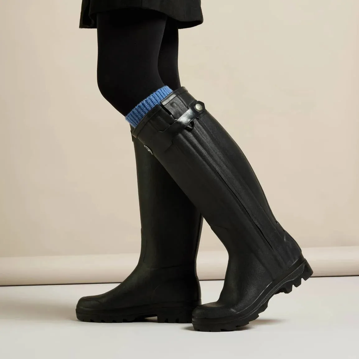 LE CHAMEAU Chasseur Boots - Ladies Neoprene Lined Full Zip - Black