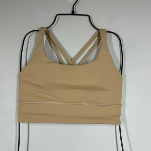 Lululemon Energy Bra Long Line Medium Support B–D Cup Size 6 Café Au Lait Beige