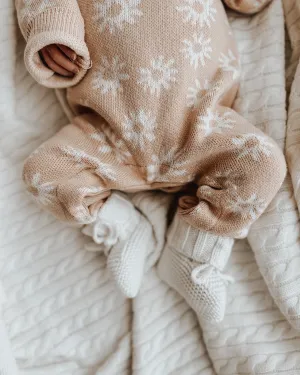 Luna   Luca Organic Booties - White