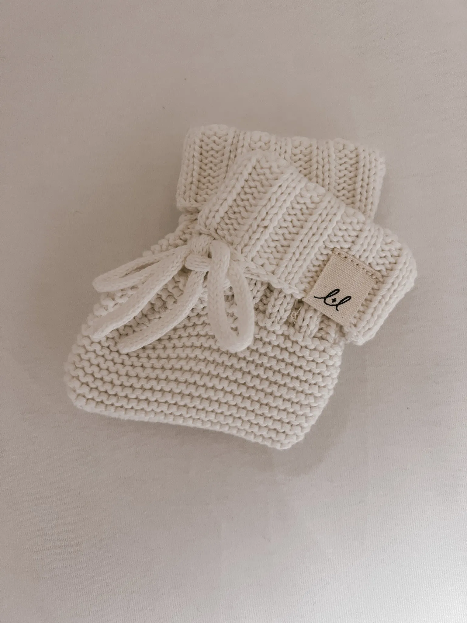 Luna   Luca Organic Booties - White