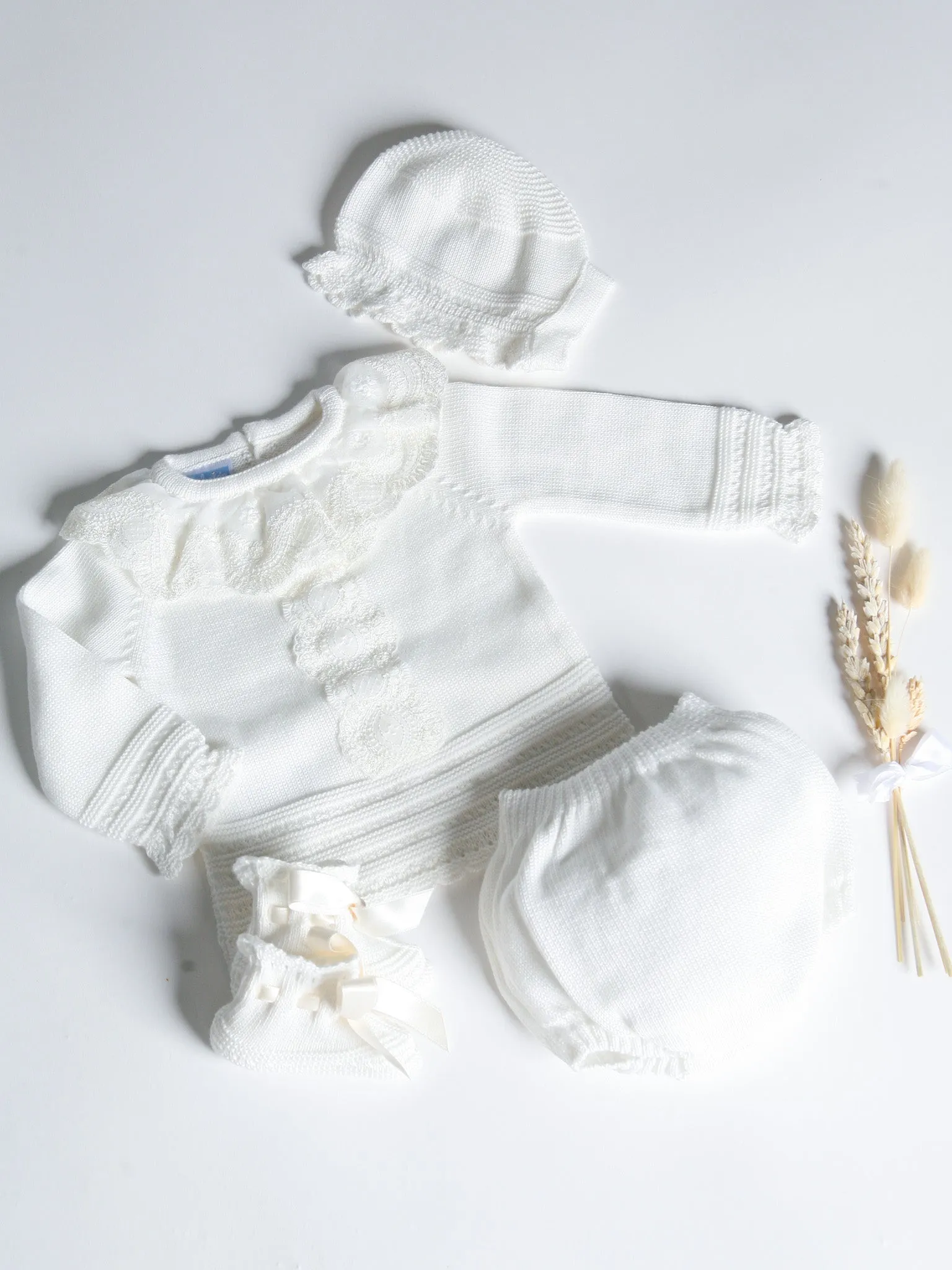 Mac Ilusion Ivory Knit & lace 4 piece set