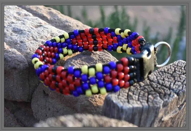 Malkia Beaded Dog Collar