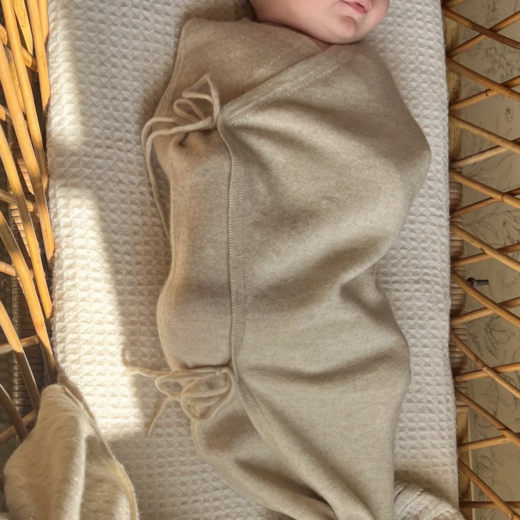 Maxim Premium Cashmere Baby Swaddle (Apricot Beige)