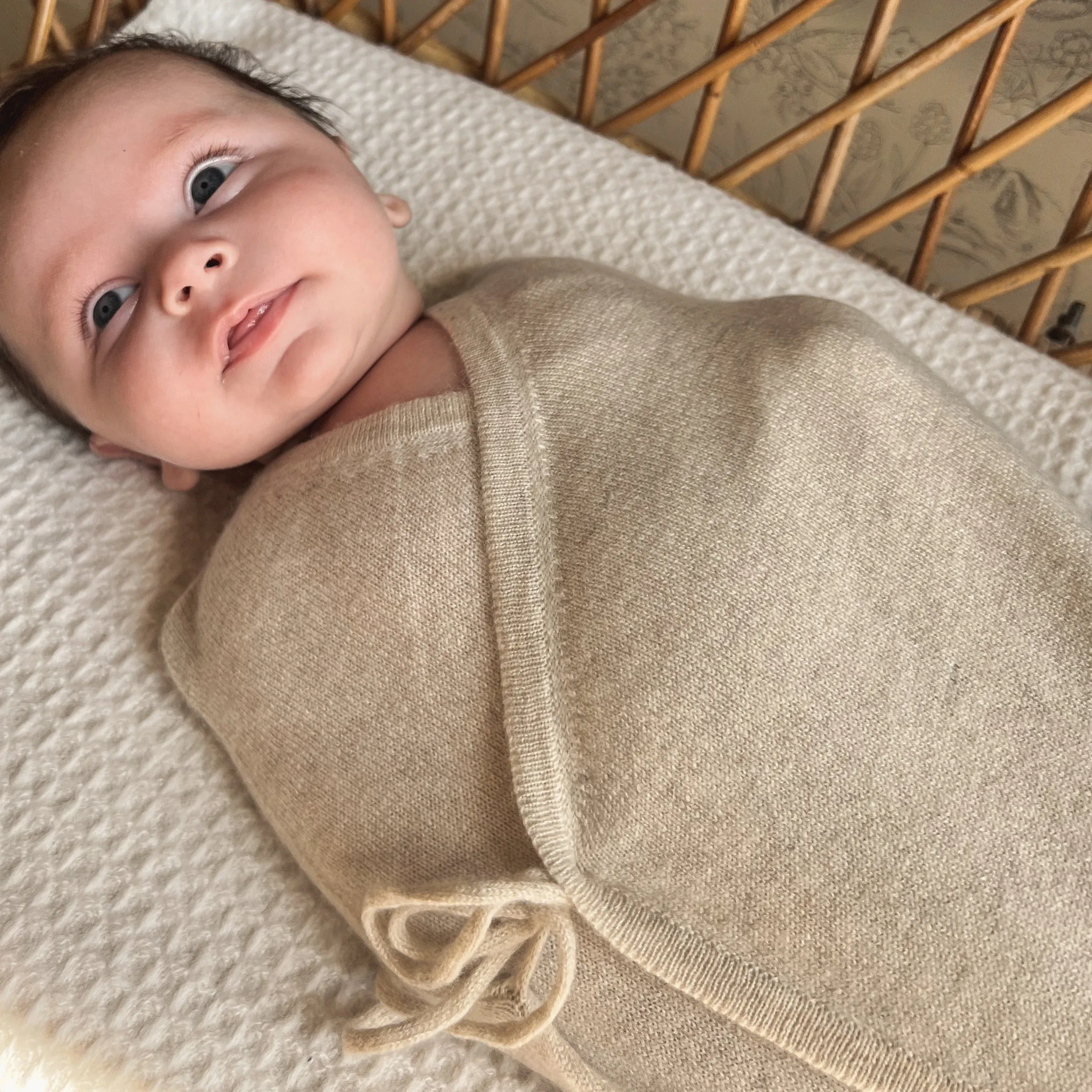 Maxim Premium Cashmere Baby Swaddle (Apricot Beige)