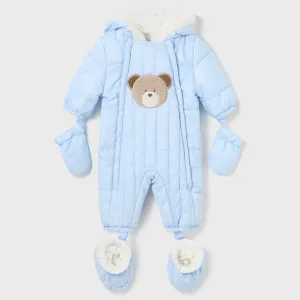 Mayoral Baby Pramsuit 2675 Pale Blue Teddy