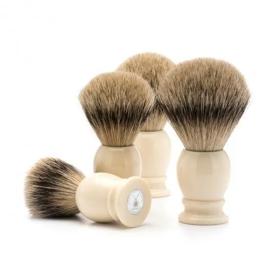 MÜHLE CLASSIC Shaving Brush, Silvertip Badger, Faux Ivory, Medium