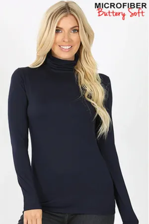 Microfiber Buttery Super Soft Mock Neck Top