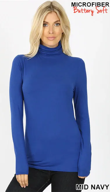 Microfiber Buttery Super Soft Mock Neck Top