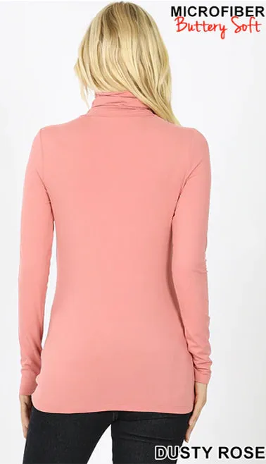 Microfiber Buttery Super Soft Mock Neck Top