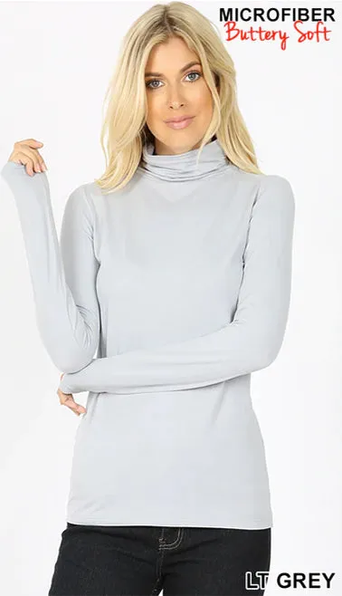 Microfiber Buttery Super Soft Mock Neck Top