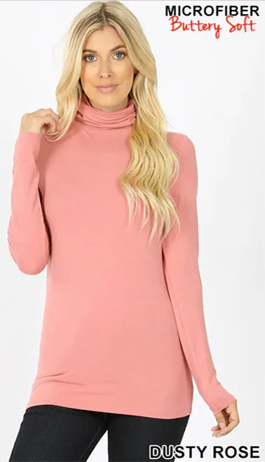 Microfiber Buttery Super Soft Mock Neck Top
