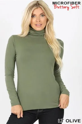 Microfiber Buttery Super Soft Mock Neck Top