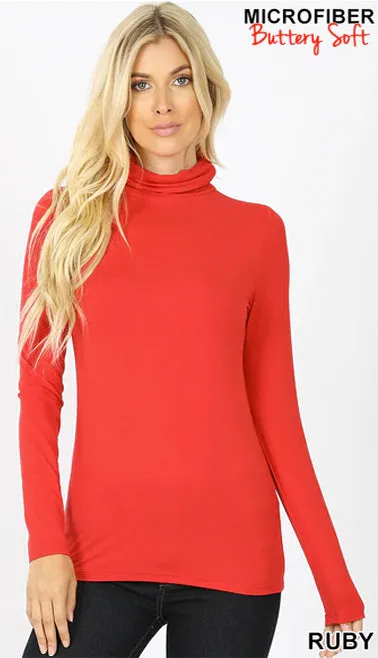 Microfiber Buttery Super Soft Mock Neck Top