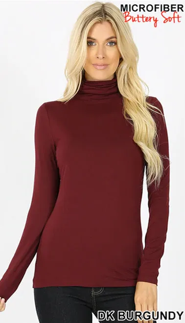 Microfiber Buttery Super Soft Mock Neck Top