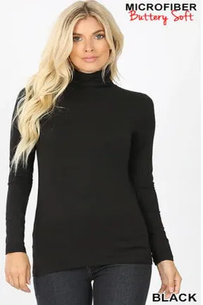 Microfiber Buttery Super Soft Mock Neck Top