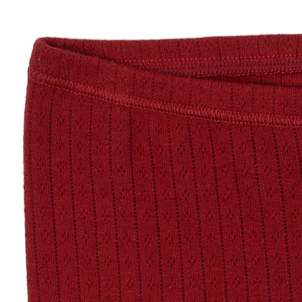 Minnie Cotton Pointelle Baby Bottoms (Red Dahlia)