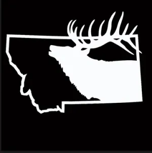 MT Elk Decal  3.5"x2.25"
