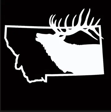 MT Elk Decal  3.5"x2.25"