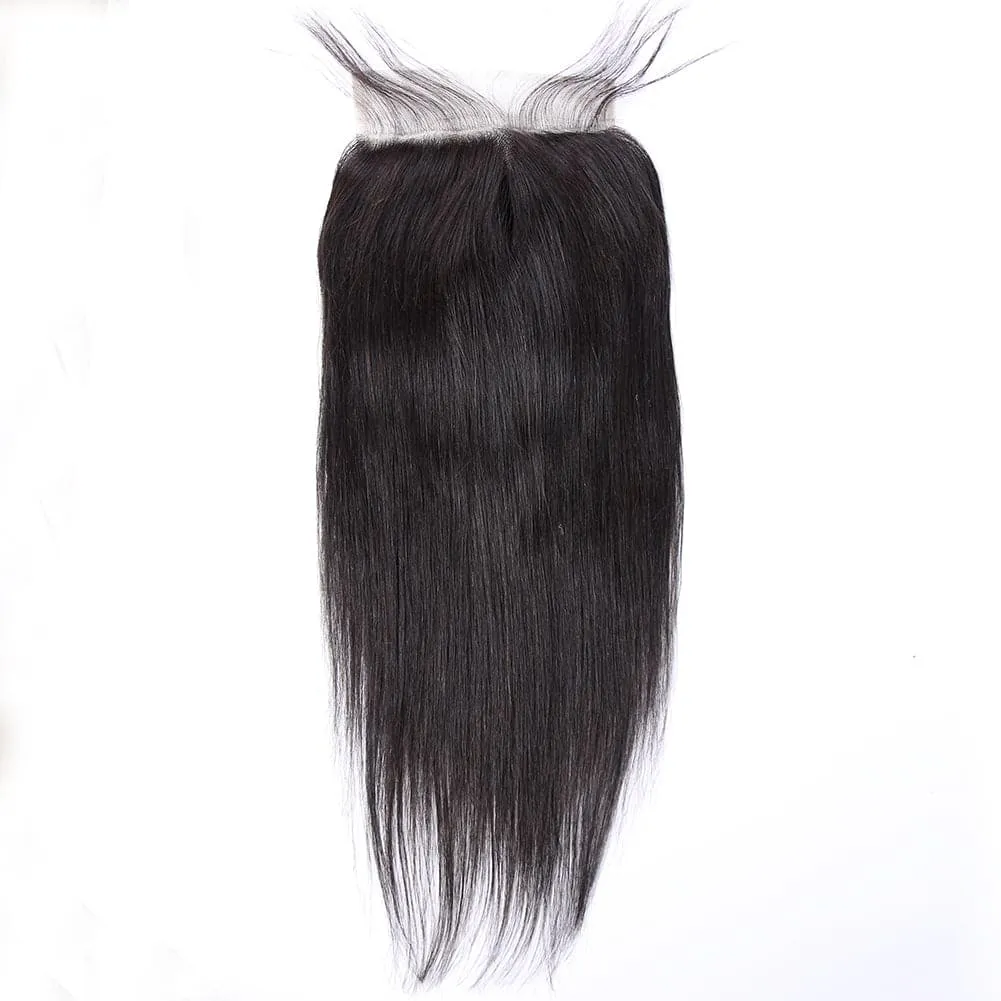 Natural Color Brazilian Hair Straight HD 6X6 Lace Closure BS01