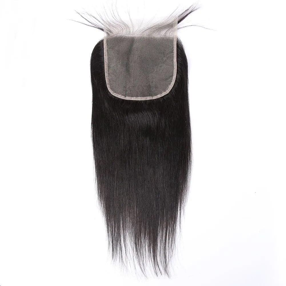 Natural Color Brazilian Hair Straight HD 6X6 Lace Closure BS01