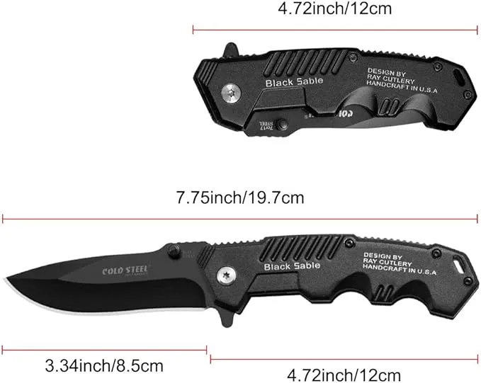 New Folding Knife Tactical Knife with clip 6 Inch Staninless Steel Pocket Knife - Best Camping Hunting Fishing gift for Men