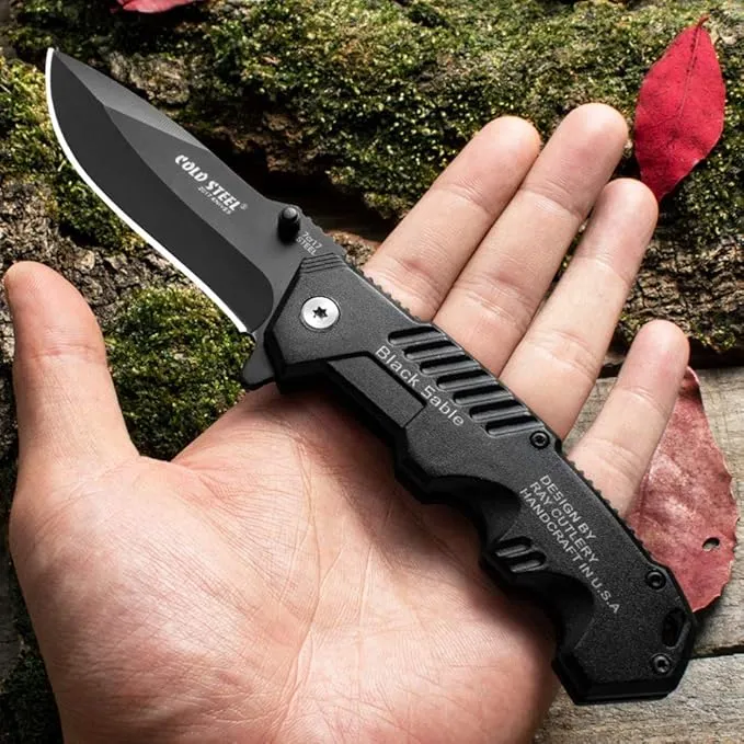 New Folding Knife Tactical Knife with clip 6 Inch Staninless Steel Pocket Knife - Best Camping Hunting Fishing gift for Men