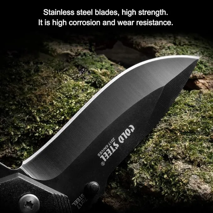 New Folding Knife Tactical Knife with clip 6 Inch Staninless Steel Pocket Knife - Best Camping Hunting Fishing gift for Men