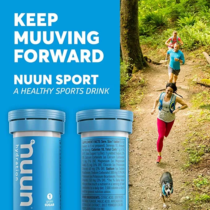 New Nuun Sport: Electrolyte Drink Tablets, Box of 4 Tubes (40 servings), Tropical, Electrolyte Hydration Supplement