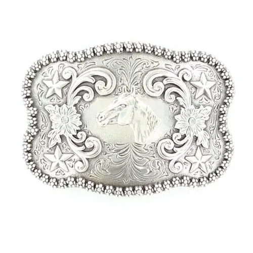 Nocona Rectangle Horse Head Buckle
