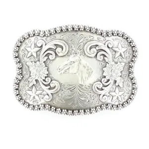 Nocona Rectangle Horse Head Buckle