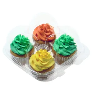 OccasionWise Clear Cupcake Boxes with 4 Compartments | Durable Large Cup Cake Container/Holder to Keep Your Cupcakes or Muffins Delicious and Fresh Longer (25 Pack)