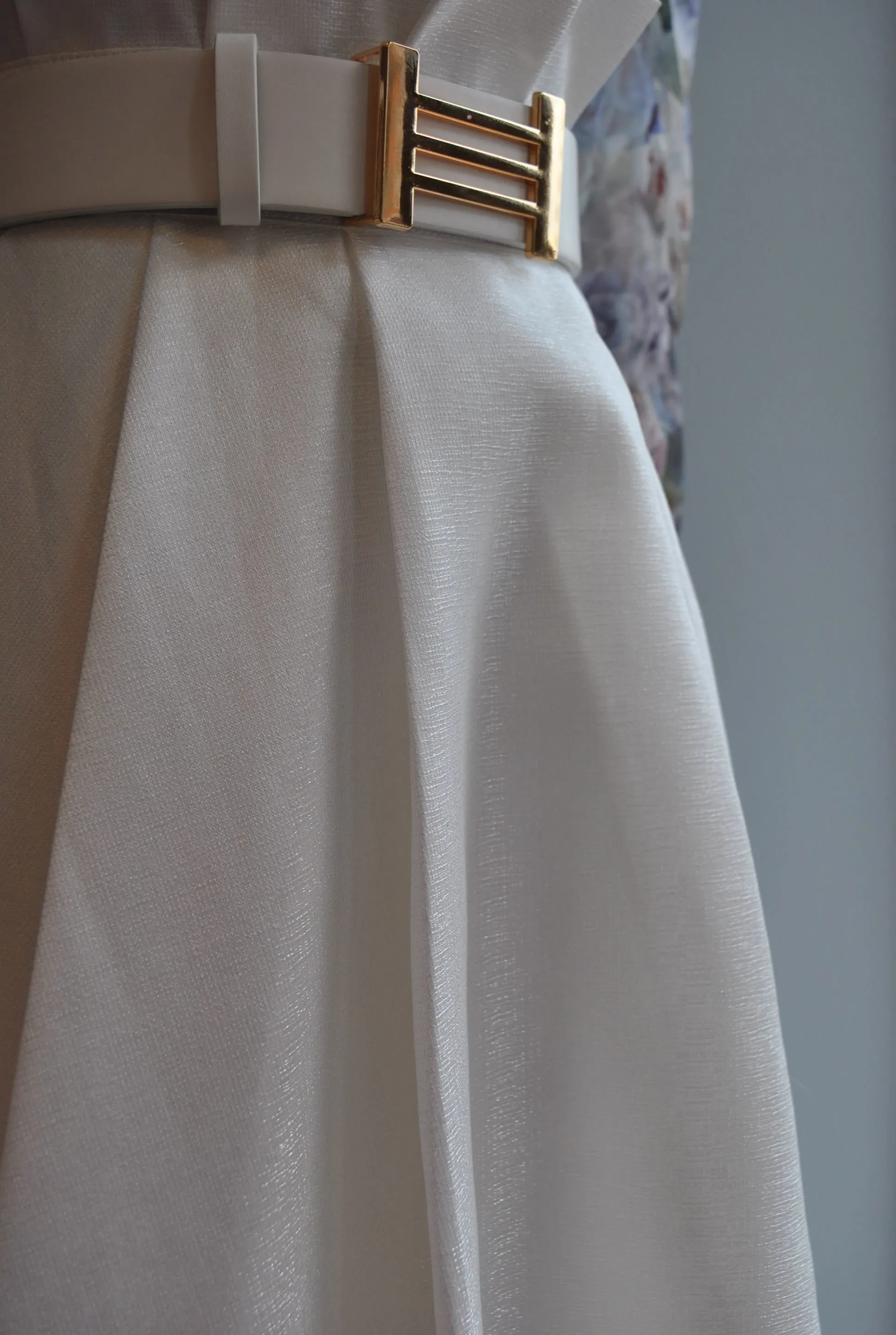 OFF WHITE HIGH AND LOW SKIRT