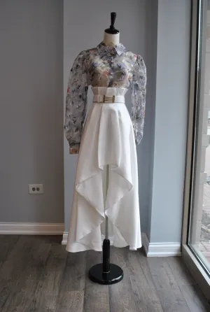 OFF WHITE HIGH AND LOW SKIRT