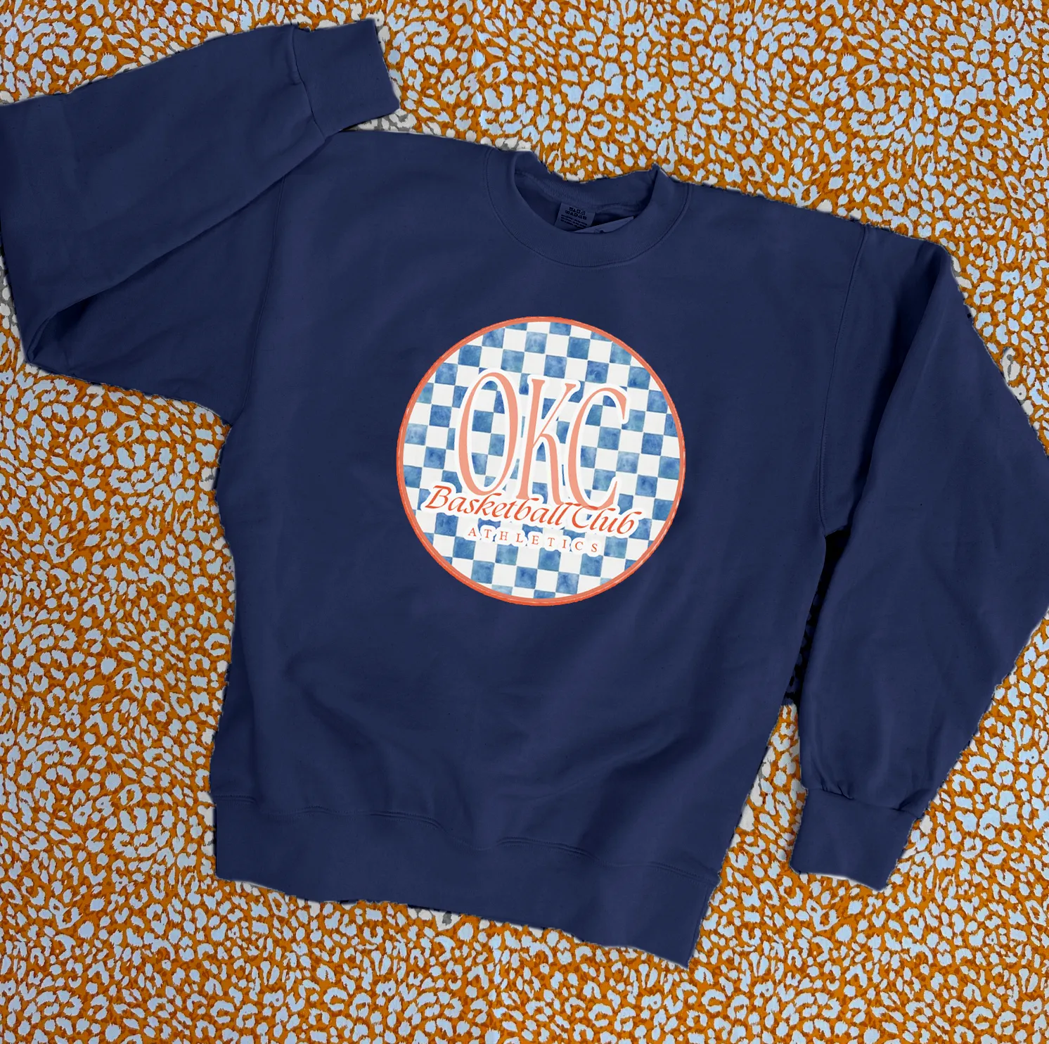 OKC SPIRIT: Oklahoma City Basketball Club Blue Checked (SWEATSHIRT *NAVY OR WHITE*)