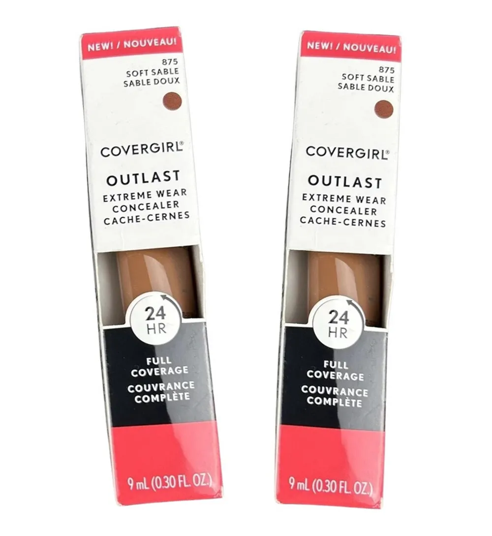 Pack of 2 CoverGirl Outlast Extreme Wear Concealer, Soft Sable 875