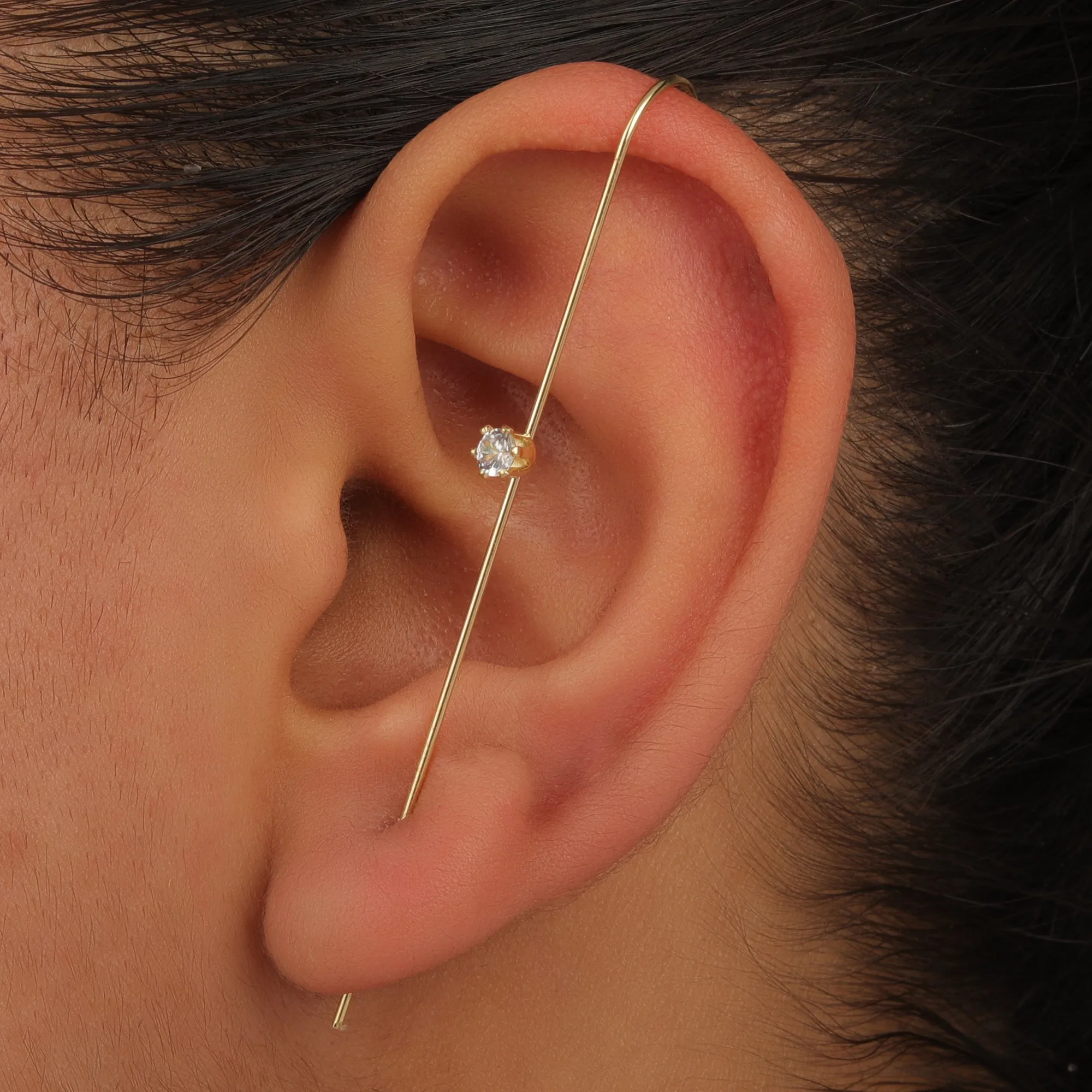 Pack Of 3 Studded Cross And Thunderbolt Ear Cuff