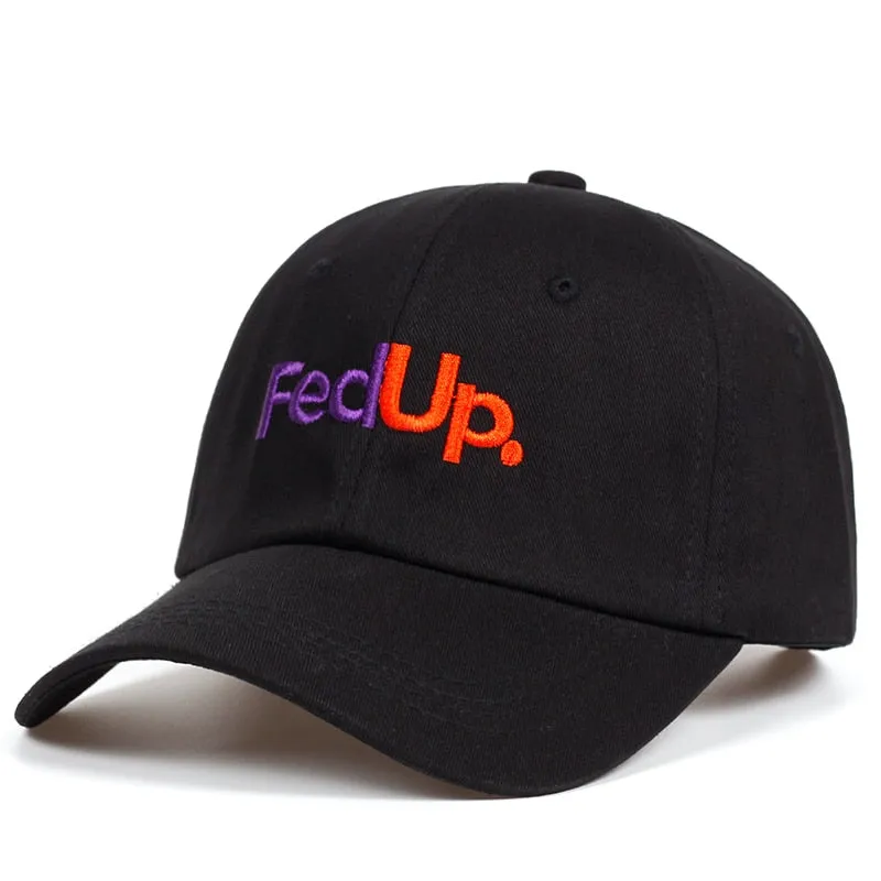 "FED UP" Casquette baseball Streetwear Noir - URB1™