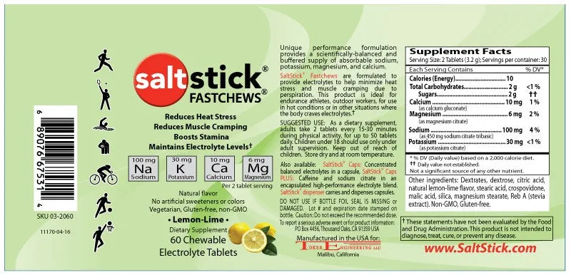 SALTSTICK FASTCHEWS BOTTLE OF 60 CHEWS