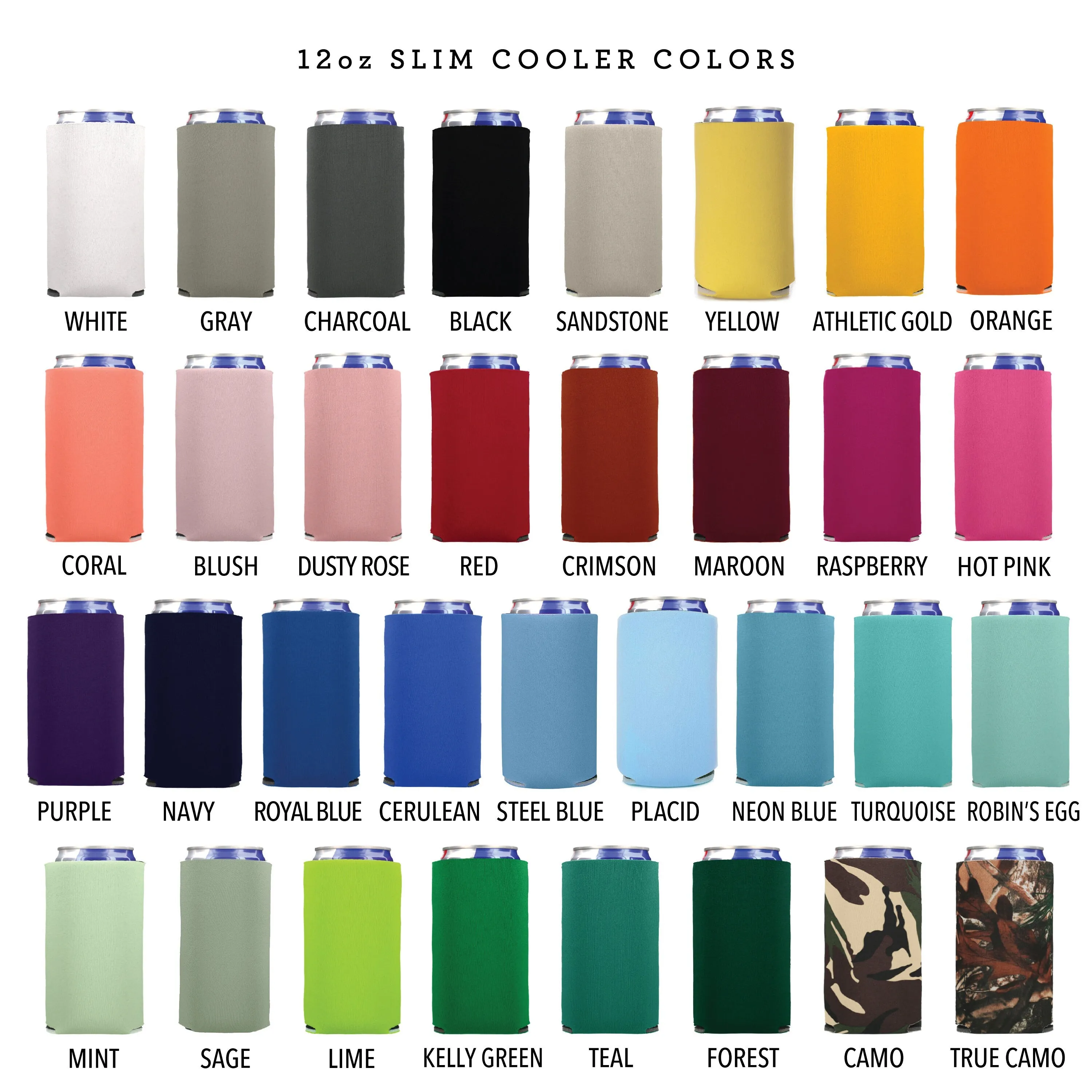 Slim 12oz Wedding Can Cooler #208S - We Do Wreath