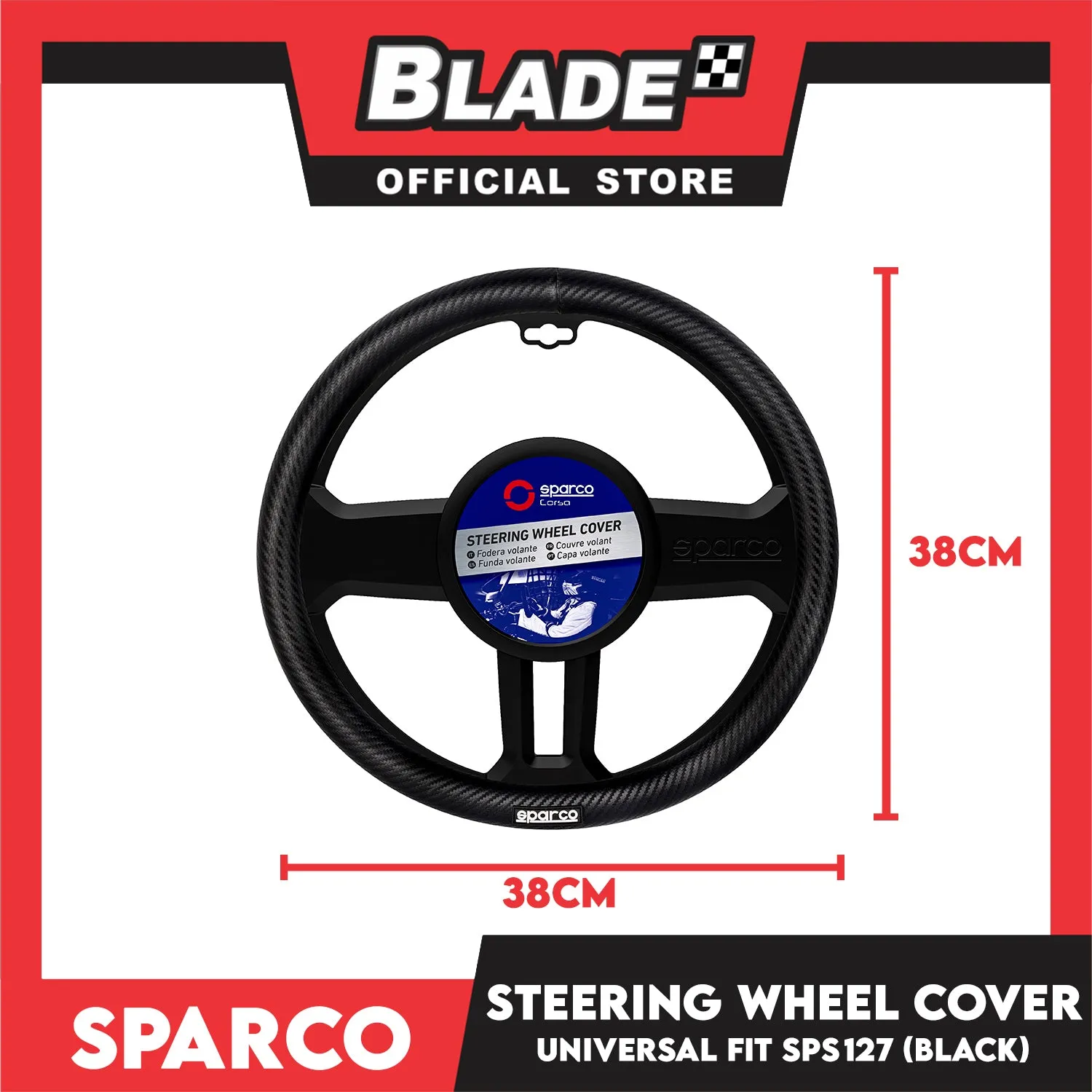 Sparco Corsa Steering Wheel Cover SPS127 (Black)