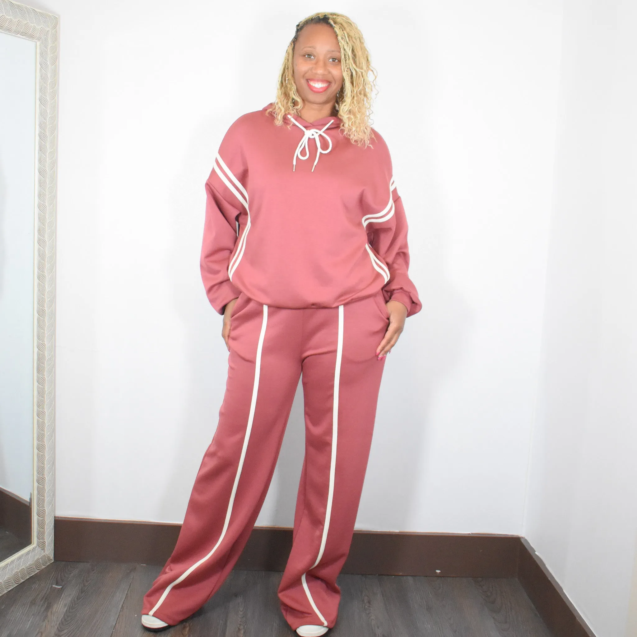 Striped Moments | Striped Hoodie Pant Set